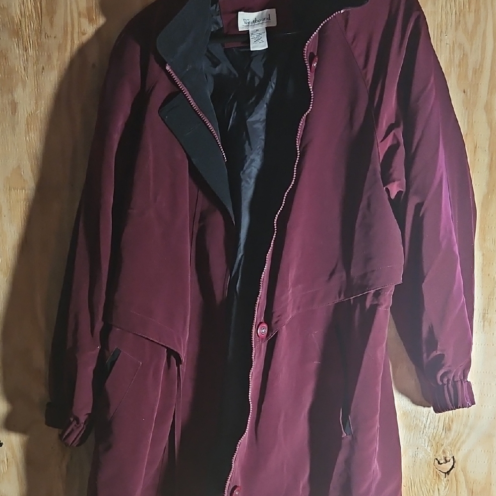 Westbound Burgundy Trench Coat